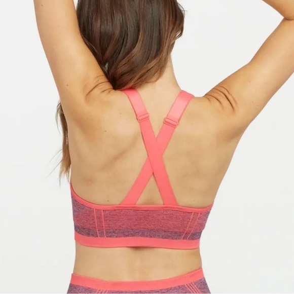 SPANX NWT SpaceDye Coral Punch Sports Bra - Picture 2 of 6